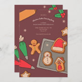 Weihnachtskekse dekorieren Party Einladung (Vorne/Hinten)