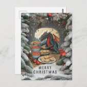 Weihnachtskekse des Drachen Postkarte (Vorne/Hinten)