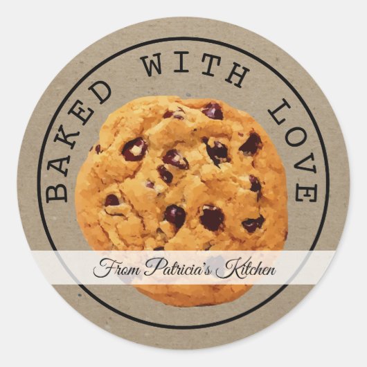 Weihnachtskekse, die mit Liebe gebacken werden Runder Aufkleber (Vorderseite)
