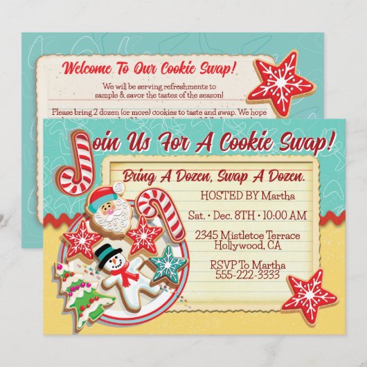 Weihnachtskekse - Einladung 3 (Vorne/Hinten)
