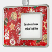 Weihnachtskekse ergänzen Ihr Foto Gerahmte Ornamen Rahmen-Ornament Silber (Links)