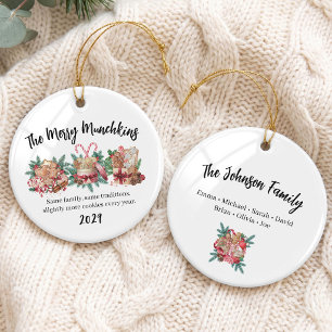 Weihnachtskekse Familien Gruppe Keramik Ornament