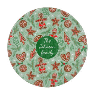 Weihnachtskekse Familiengrün Schneidebrett