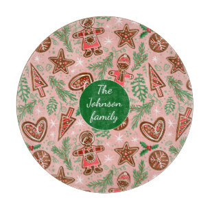 Weihnachtskekse Familiengrün Schneidebrett