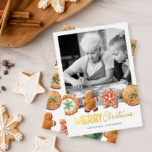 Weihnachtskekse Feiertagsbacken Foto-Folie-Karte
