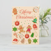 Weihnachtskekse Feiertagskarte (Stehend Vorderseite)