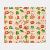 Weihnachtskekse Fleecedecke (Vorderseite (Horizontal))