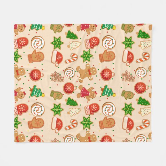 Weihnachtskekse Fleecedecke (Vorderseite (Horizontal))