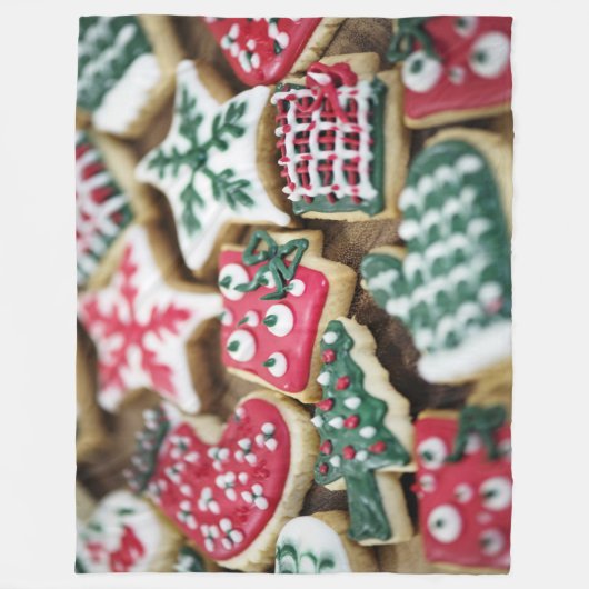 Weihnachtskekse Fleecedecke (Vorderseite)