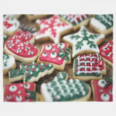 Weihnachtskekse Fleecedecke (Vorderseite (Horizontal))