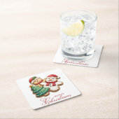 Weihnachtskekse Frohe Weihnachten Rechteckiger Pappuntersetzer (Vor Ort)