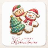 Weihnachtskekse Frohe Weihnachten Rechteckiger Pappuntersetzer (Vorderseite)
