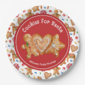 Weihnachtskekse für den Weihnachtsmann Pappteller (Vorderseite)