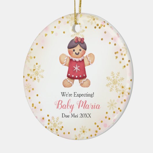 Weihnachtskekse für Mädchen Wir erwarten Eltern Keramik Ornament (Links)