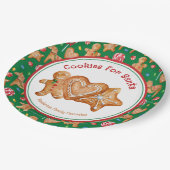 Weihnachtskekse für Santa Green Pappteller (Schrägansicht)