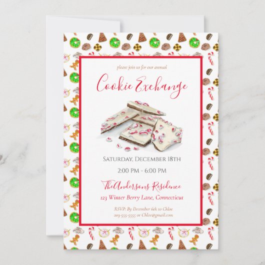 Weihnachtskekse für Wasserfarben tauschen Einladun Einladung (Vorderseite)