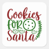 Weihnachtskekse für Weihnachtskunst Quadratischer Aufkleber (Vorderseite)