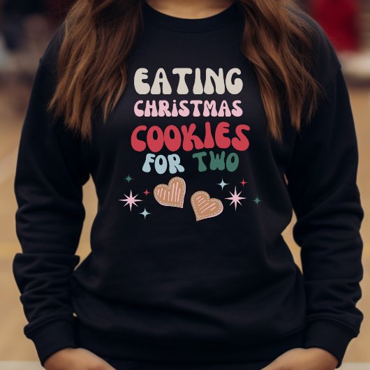 Weihnachtskekse für zwei Personen essen Sweatshirt
