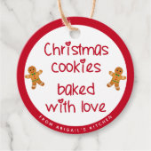 Weihnachtskekse gebacken mit Liebe Lebkuchen Männe Geschenkanhänger (Vorderseite)