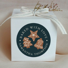 Weihnachtskekse gebacken mit Liebe Runder Aufkleber