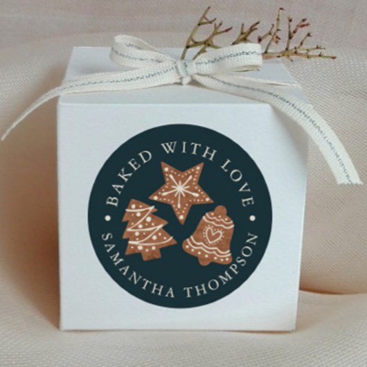 Weihnachtskekse gebacken mit Liebe Runder Aufkleber