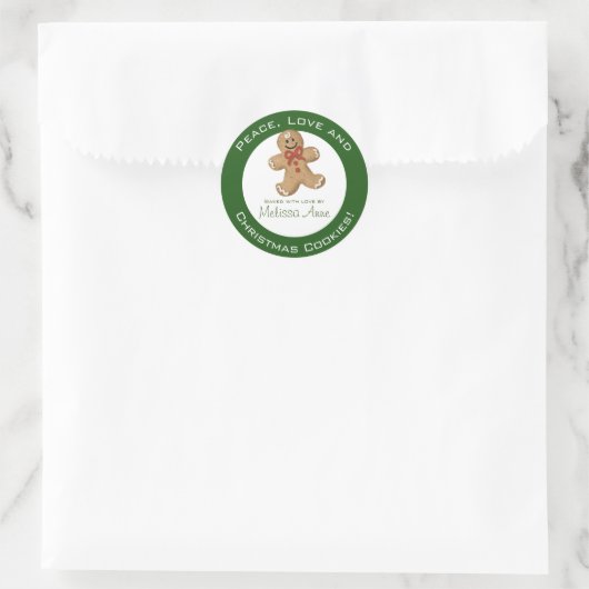 Weihnachtskekse gebacken von runder aufkleber (Tasche)