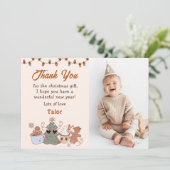 Weihnachtskekse Geburtstag Foto Danke Karte (Stehend Vorderseite)