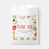 Weihnachtskekse Geburtstagsfeier Rot Danke Geschenktütchen (Vorderseite)