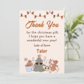 Weihnachtskekse Geburtstagsparty Danke Karte (Stehend Vorderseite)