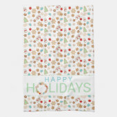 Weihnachtskekse Gemustert glückliche Feiertage Geschirrtuch (Vertikal)