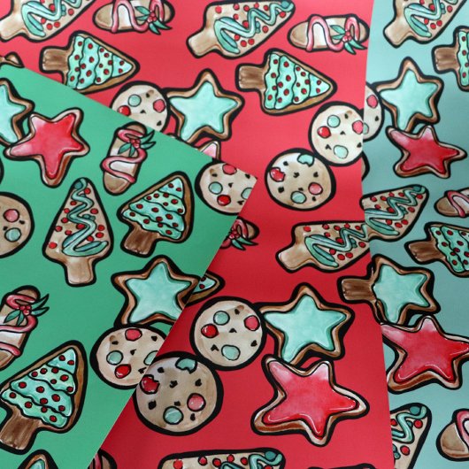 Weihnachtskekse Geschenkpapier Set