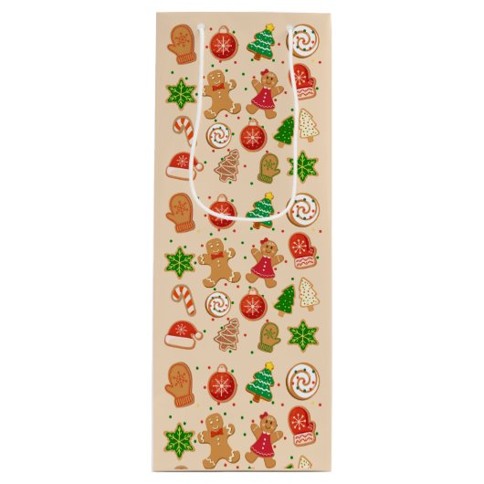 Weihnachtskekse Geschenktüte Für Weinflaschen (Vorderseite)