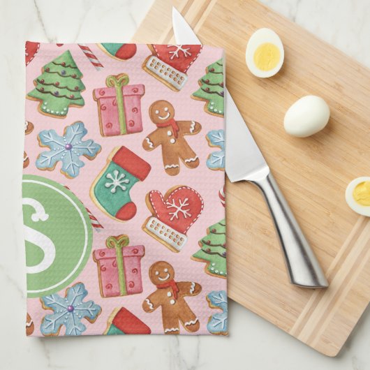 Weihnachtskekse Geschirrtuch (Viertel Falte)