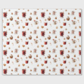 Weihnachtskekse & Getränke Geschenkpapier (Flach)