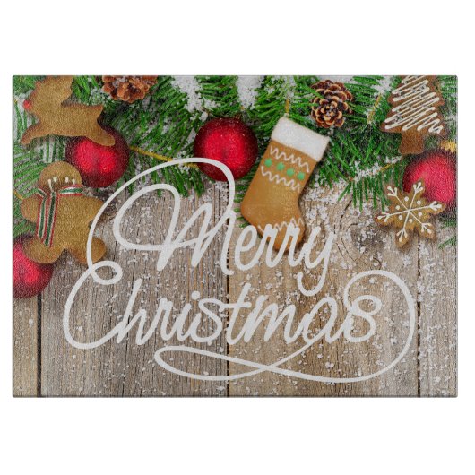 Weihnachtskekse Glasschneidebrett Schneidebrett (Vorderseite)