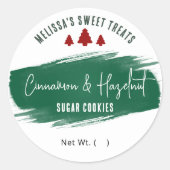Weihnachtskekse Grüne Aquarelltöne Runder Aufkleber (Vorderseite)