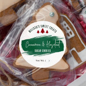 Weihnachtskekse Grüne Aquarelltöne Runder Aufkleber