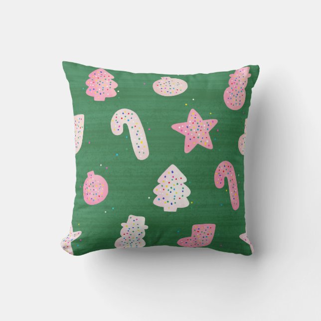 Weihnachtskekse Grüne Kissen (Vorderseite)