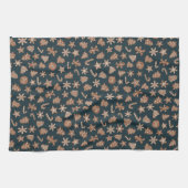 Weihnachtskekse Grünes Muster Geschirrtuch (Horizontal)