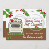 Weihnachtskekse & Hot Chocolate Party Retro Einladung (Vorne/Hinten)