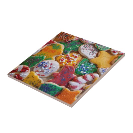 Weihnachtskekse ich farbenfrohe Weihnachtsgebäck Fliese (Seite)