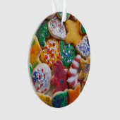 Weihnachtskekse ich farbenfrohe Weihnachtsgebäck Ornament (Vorderseite)