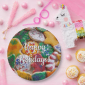 Weihnachtskekse ich farbenfrohe Weihnachtsgebäck Pappteller (Party)