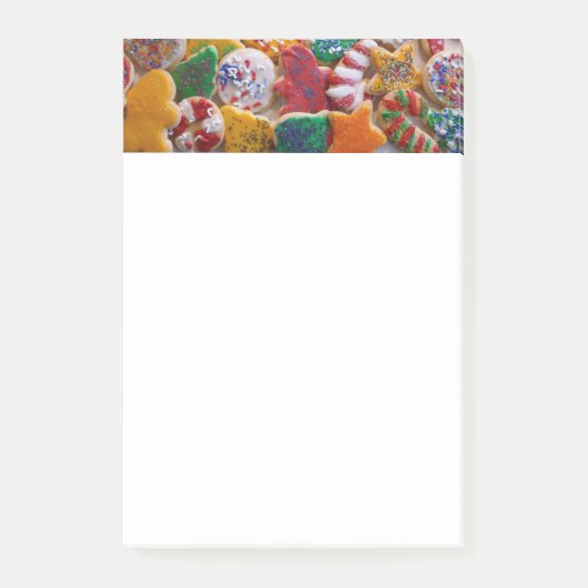 Weihnachtskekse ich farbenfrohe Weihnachtsgebäck Post-it Klebezettel (Vorderseite)