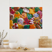 Weihnachtskekse ich farbenfrohe Weihnachtsgebäck Poster (Küche)