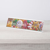 Weihnachtskekse ich farbenfrohe Weihnachtsgebäck Schreibtischnamensplakette (Vorderseite )