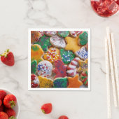 Weihnachtskekse ich farbenfrohe Weihnachtsgebäck Serviette (Beispiel)
