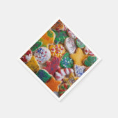 Weihnachtskekse ich farbenfrohe Weihnachtsgebäck Serviette (Ecke)