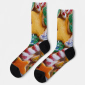 Weihnachtskekse ich farbenfrohe Weihnachtsgebäck Socken (Linkes Detail)