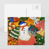 Weihnachtskekse III Farbenfrohe Feiertage Backen Postkarte (Vorne/Hinten)